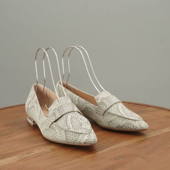 Franco Sarto Womens Sansa Pointed Toe Loafers Size 9 M Man Made Snake Print - Picture 2 of 11